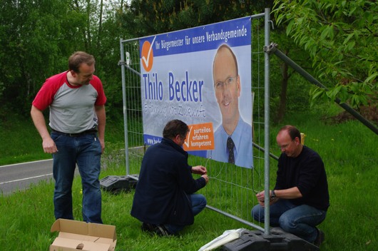 Plakate aufgehangen