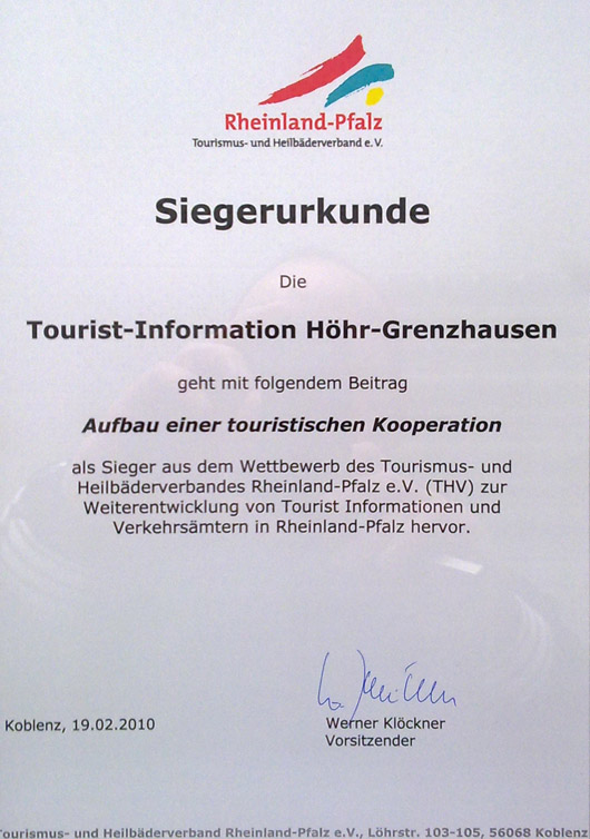 UrkundeTHV Die überreichte Siegerurkunde